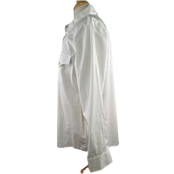 Ralph Lauren Size 1X Western Yoke Cowgirl Shirt Pearl Snap White Cotton Cowboy - Picture 5 of 10